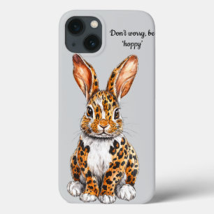 Unique Rabbit with Spotted Leopard iPhone 13 Case