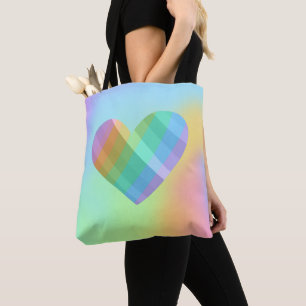 Unique Rainbow Heart Tote Bag