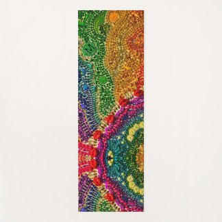 Unique Rainbow Mardi Gras bead art YOGA MAT- Mat