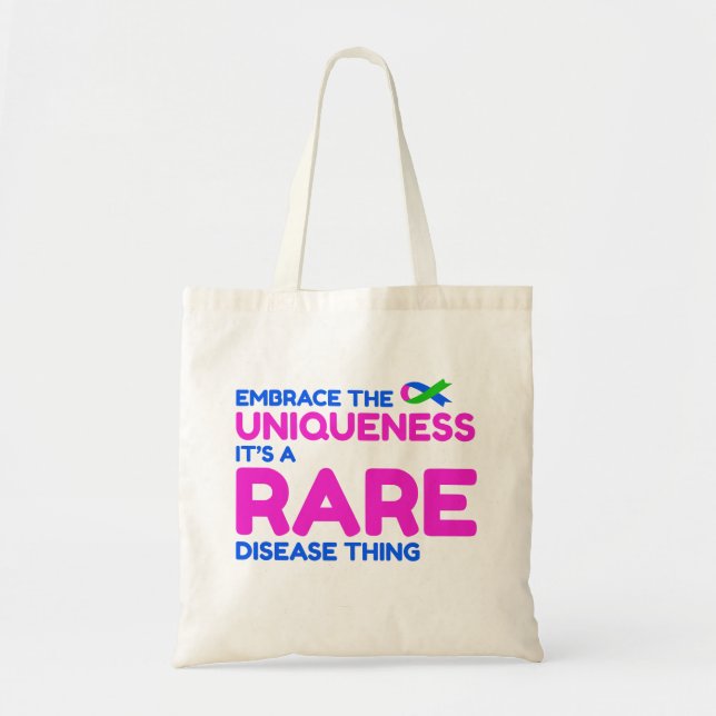 Unique Rare Disease Raise Awareness Tote Bag (Front)