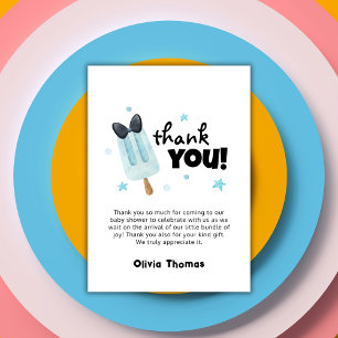 Unique Ready To Pop Bow Ice Cream Baby Shower  Thank You Card