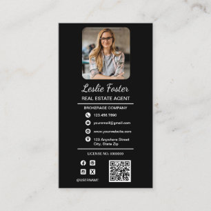 Unique Real Estate Agent Professional Photo Layout Business Card
