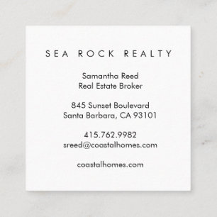 Unique Real Estate Agent Rocks Ocean Beach Photo  Square Business Card