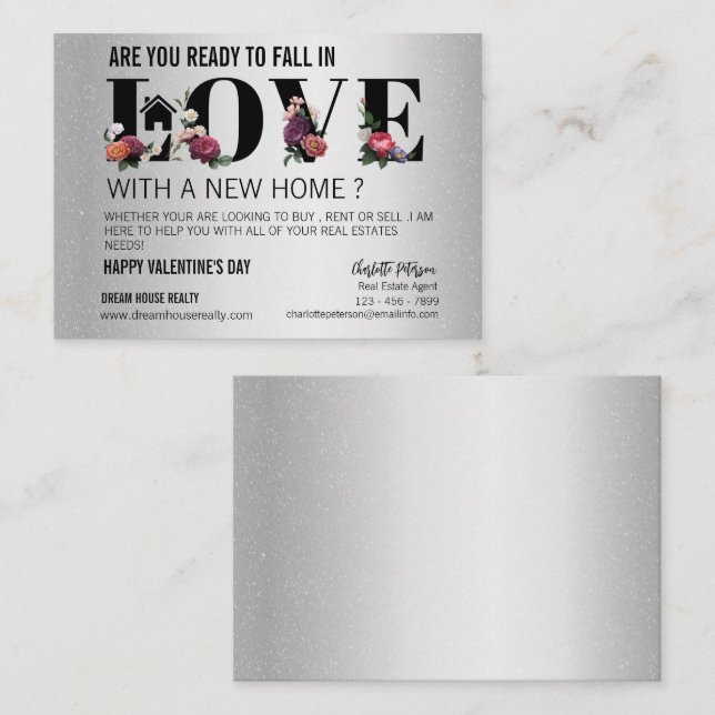 Unique Realtor Farming Promotional Valentine's Day Card (Front/Back)