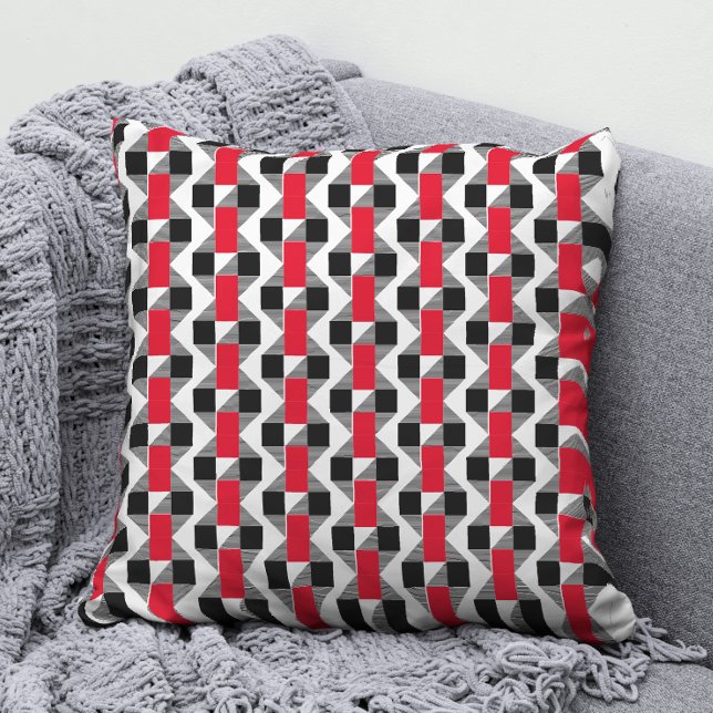 unique red and black Modern memphis aesthetic Cushion (Creator Uploaded)