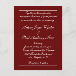 Unique Red And White Invitation