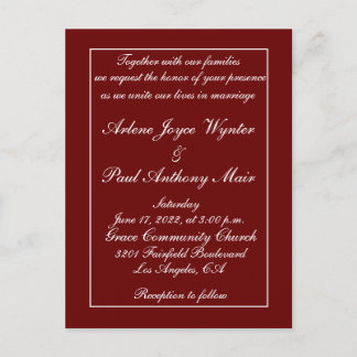 Unique Red And White Invitation