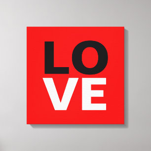 Unique Red Background Love Romance Canvas Print