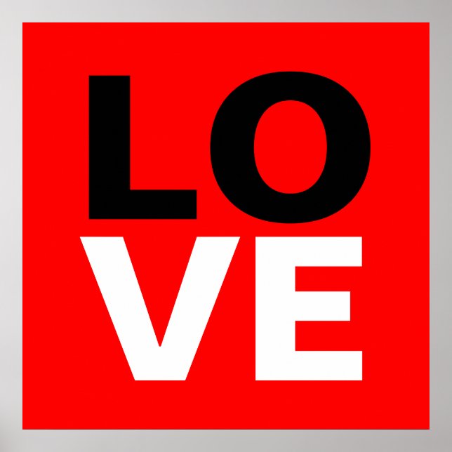 Unique Red Background Love Romance Poster (Front)