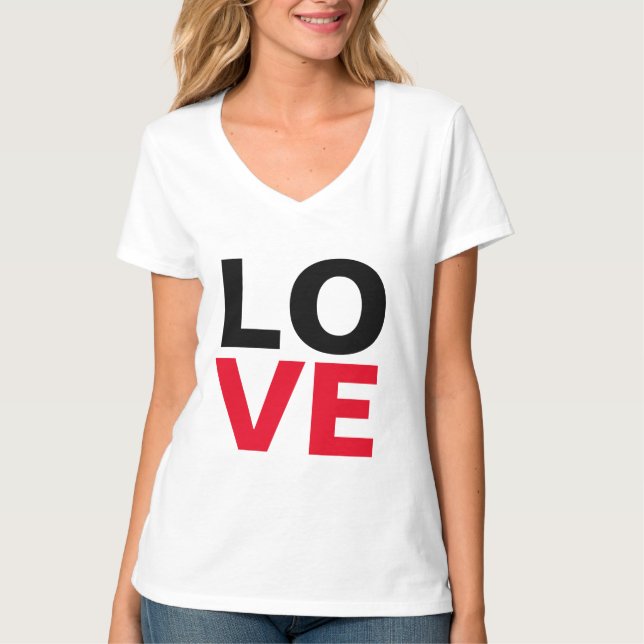 Unique Red Background Love Romance T-Shirt (Front)