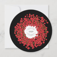 Unique Red Berries Wreath Your Logo Goes here  Hol