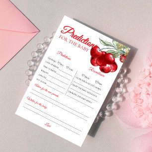 Unique Red Cherry Baby Shower Predictions Game