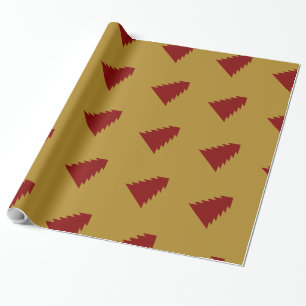 UNIQUE RED GOLD CHRISTMAS TREE WRAP WRAPPING PAPER