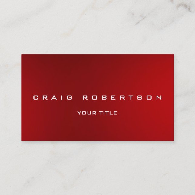 Unique Red Modern Consultant Manager Business Card (Front)