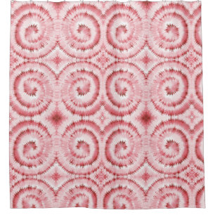 Unique Red Swirl Pattern Shower Curtain