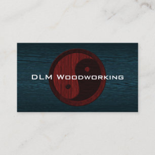 Unique Red Wood Yin Yang Contractor Business Card