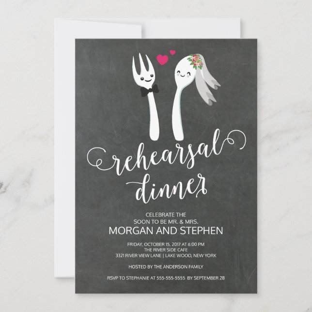 Unique Rehearsal Dinner Invitation (Front)