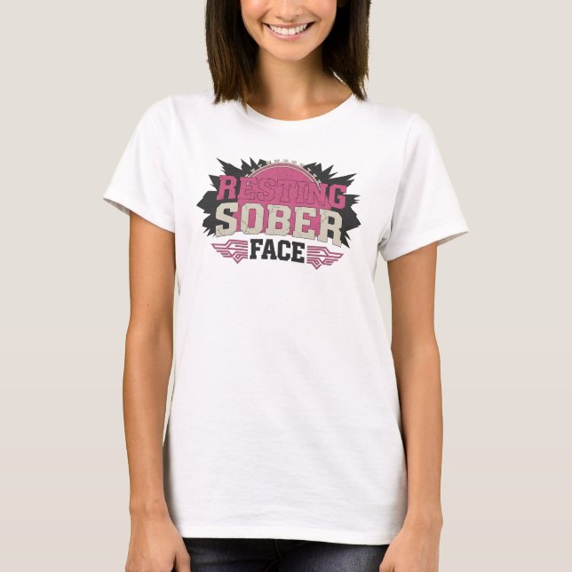 Unique RESTING SOBER FACE Designer Graphic T-Shirt (Front)