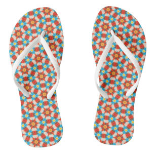 Unique Retro 3D Colours Geometric Pattern Jandals