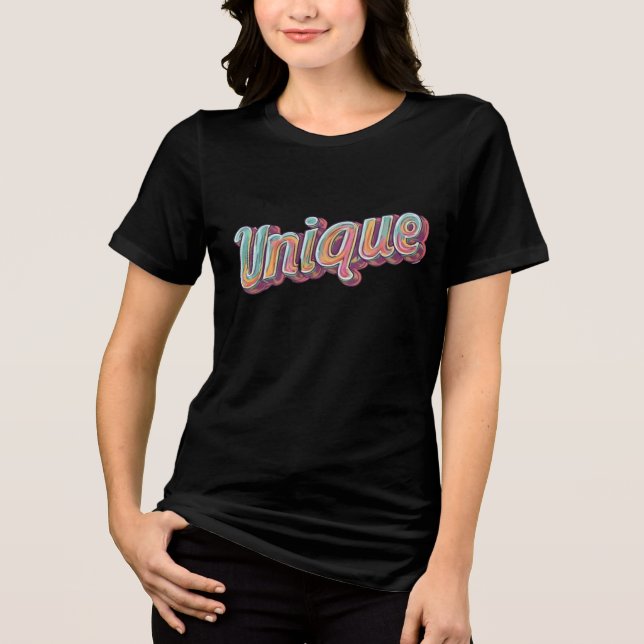 Unique Retro 3D Typography Colourful Script Street Tri-Blend Shirt (Front)