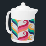 Unique Retro Abstract Colourful Swirls Pattern<br><div class="desc">Unique and colourful are the words that come to mind as you look upon this classic retro abstract swirl swoosh pattern in bright and colourful jewel tones on a white background that is oh so mid-century modern and super cute as well. This cheerful and vibrant mid-century modern pattern translates perfectly...</div>