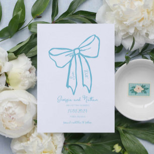 Unique Retro Dusty Blue Save the Date Invitation