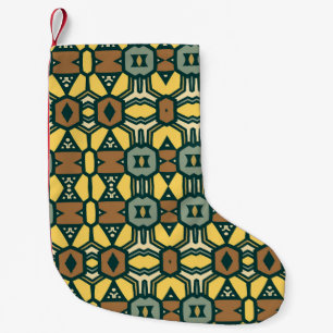 Unique retro geometrical pattern, vintage seamles small christmas stocking