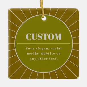 Unique Retro Inspired Editable Design Template Ceramic Ornament