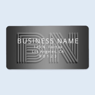 Unique Retro-Modern Monogram Return Address Label