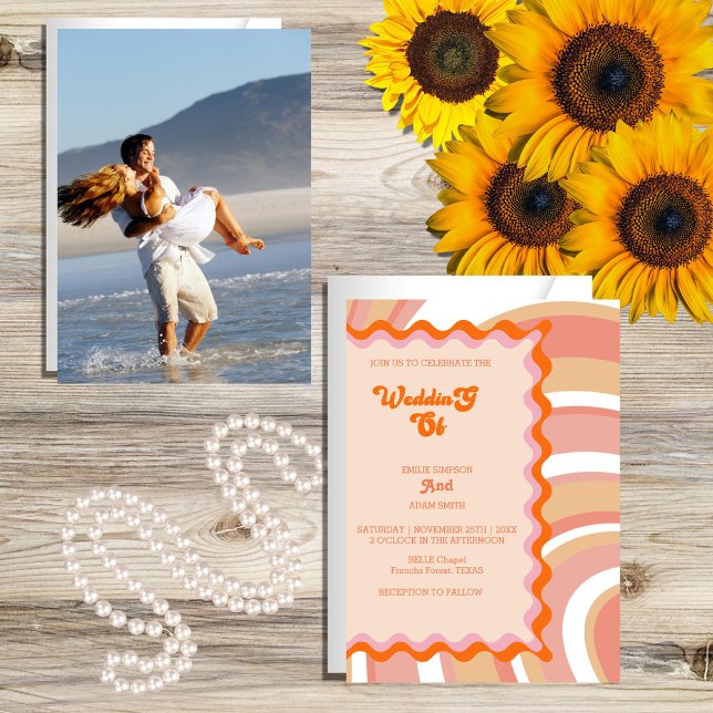 unique retro vintage 70s wedding invitation (Creator Uploaded)