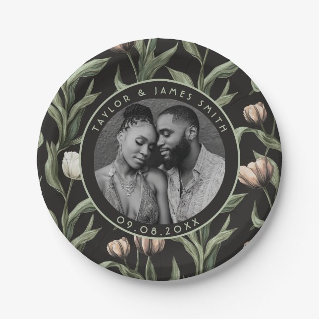 Unique Retro Wedding Plates For Simple Wedding (Front)
