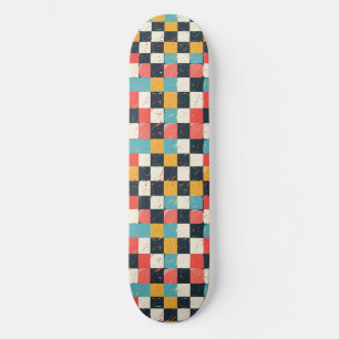 Unique Retro Y2K Checker Design Skateboard