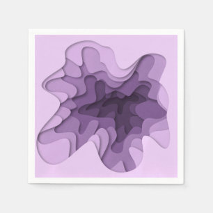 Unique Romantic Purple Ombre 3D Effect Waves Napkin