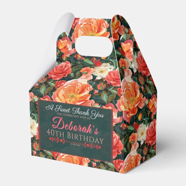 Unique Rose Birthday Favour Box For Candy Gifts (Front Side)