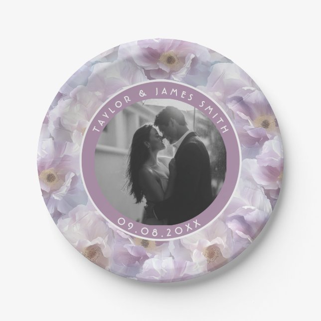Unique Rose Floral Wedding Plates For Bachelor Par (Front)