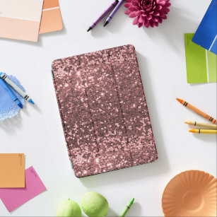 Unique Rose Gold Pink Faux Glitter Sparkle Print iPad Air Cover