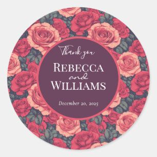 Unique Rose Traditional Wedding Sticker