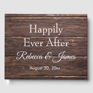 Unique Rustic Barn Happily Ever After Wedding Guest Book