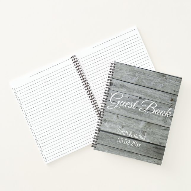 Unique Rustic Country Wedding Bridal Guest Book (Inside)