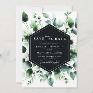 Unique Rustic Eucalyptus Digital Wedding Save The Date