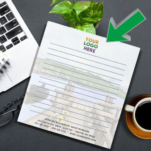 Unique Rustic Lake Corporate Logo Lined Notepad