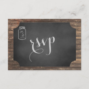 Unique Rustic Mason Jar Wedding RSVP