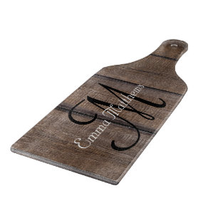 Unique Rustic Newlyweds Wedding Monogram Cutting Board