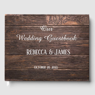 Unique Rustic Wood Calligraphy Wedding Guest Book