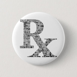 Unique Rx Pharmacy Apothecary 6 Cm Round Badge