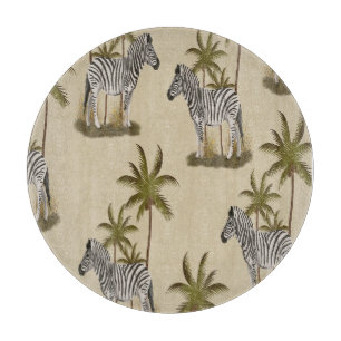 Unique Safari Zebras & Palm Trees Cutting Board