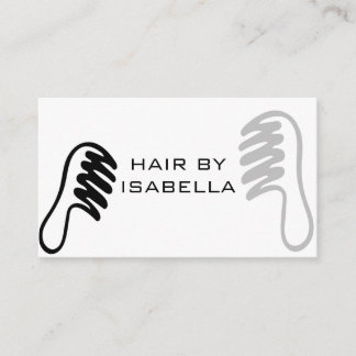 Unique Salon Logo Branding Black Comb Hair Stylist Business Card