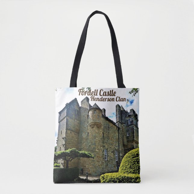 Unique Scottish Henderson Clan's Fordell Castle Tote Bag (Front)