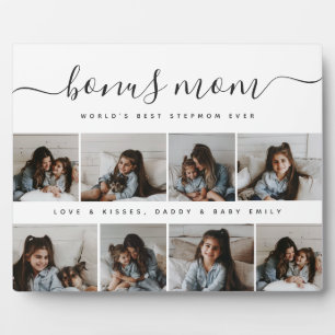 Unique Script Photo Collage Bonus Mum Mothers Day Plaque