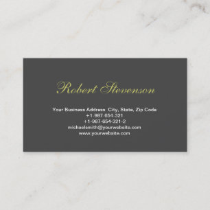 Unique Script Trendy Grey Consultant Business Card